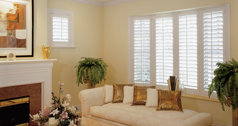 Bluff City living room shutters